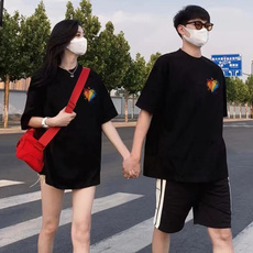 纯棉夏季潮学生不一样情侣装男女短袖T恤上衣W21-P30官图，男装T恤，电商B245