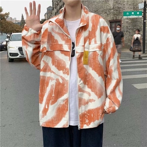 扎染外套秋季ins潮流炸街港风潮嘻哈韩版百搭立领夹克  W1191-P52图片
