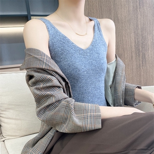 秋冬新款女装V领无袖针织背心9色可选舒适品质温暖生活图片