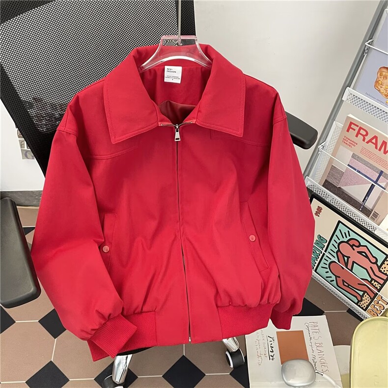 1506-1/JY2391/P76全棉帆布磨毛工艺立领松弛感短款棒球夹克外套,男装夹克,星座1506-1