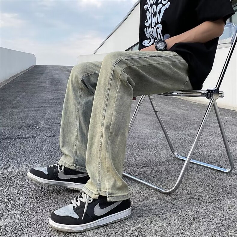 ins直脚新款宽松直筒慵懒牛仔裤夏季潮流潮日系K687P42,男装牛仔裤,星座1116-2