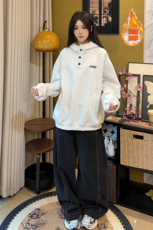 2025美式潮流ins情侣卫衣男生百搭加绒加厚外套3635-特P58加绒P65，女装短外套，电商B295