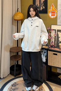 2025美式潮流ins情侣卫衣男生百搭加绒加厚外套3635-特P58加绒P65图片