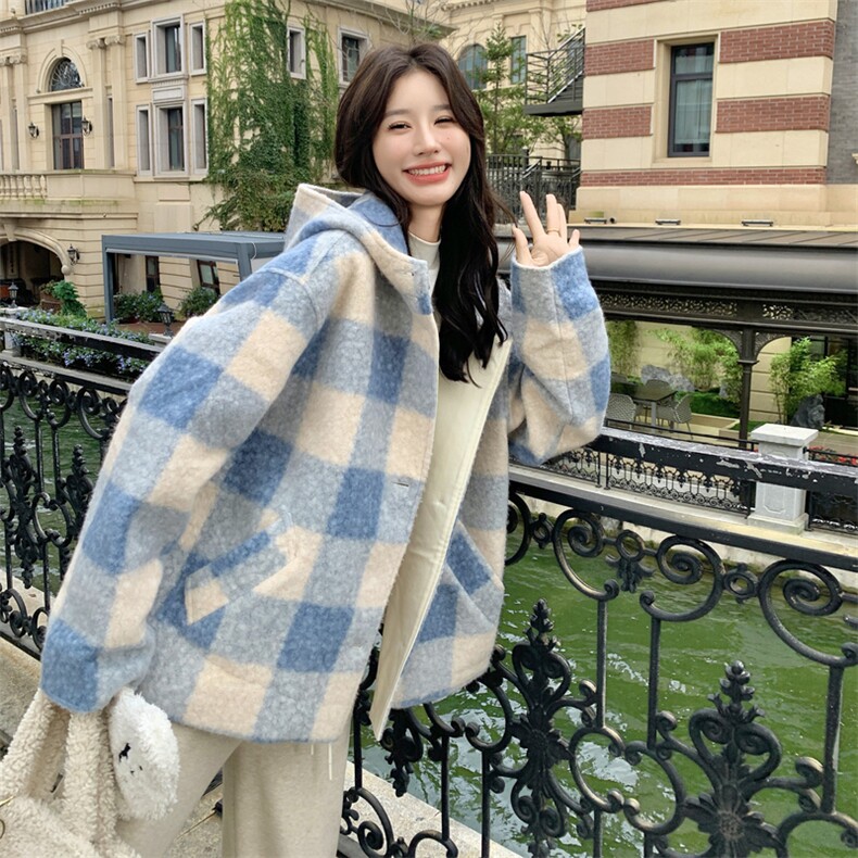 连帽毛呢外套8881P225K338,女装毛呢外套,2C201