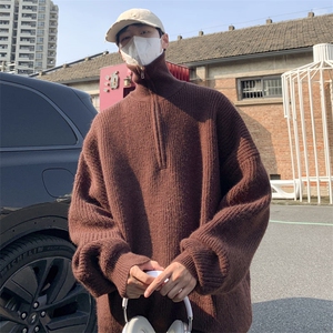 抖音直播！半高领拉链套头针织毛衣男外套男 MY001-P98-128图片