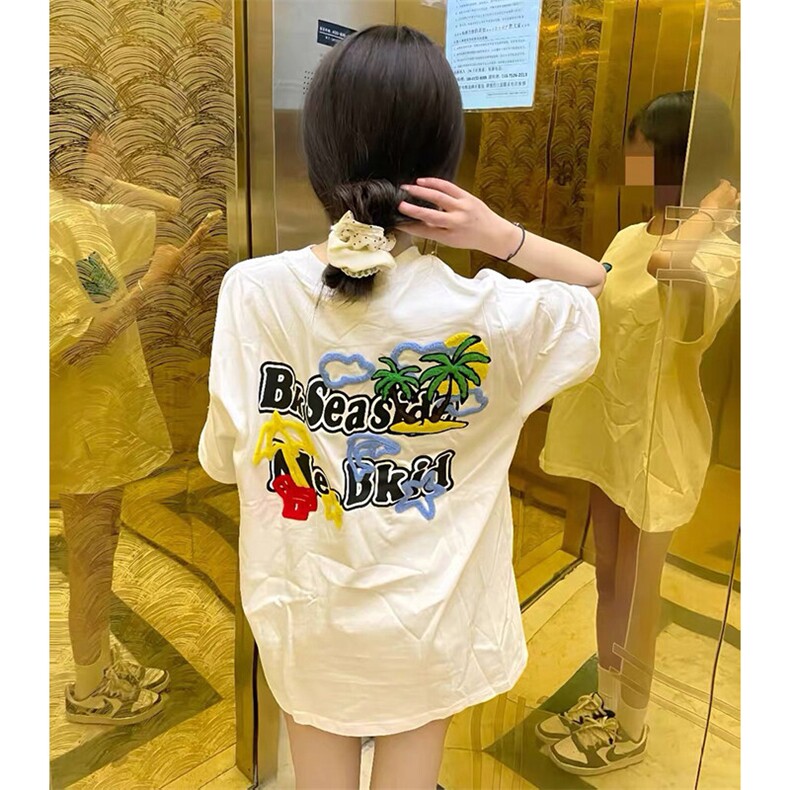 万针全刺绣工艺抖音得物高品质260克重磅纯棉双纱美式高街短袖T恤图片