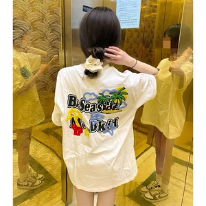 万针全刺绣工艺抖音得物高品质260克重磅纯棉双纱美式高街短袖T恤图片