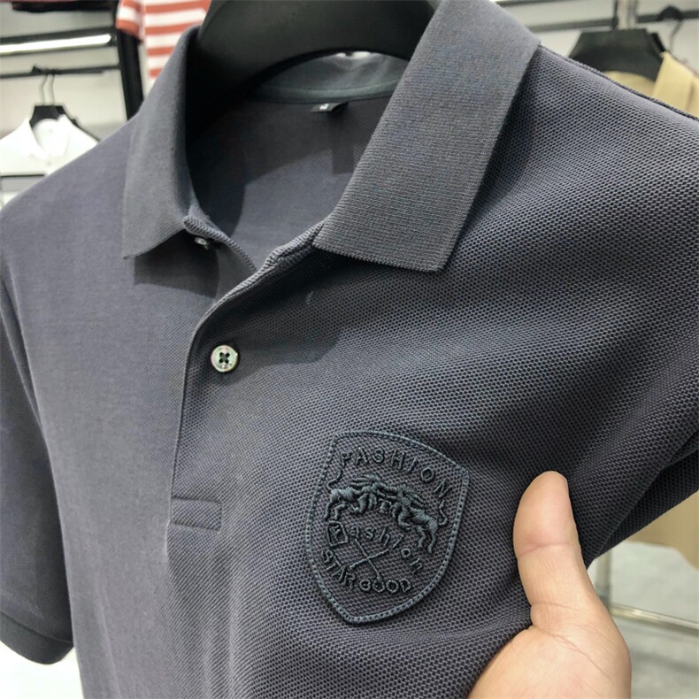 男士2023年夏季新款翻领T恤男短袖商务休闲体恤男Polo衫,男装T恤,电商B360
