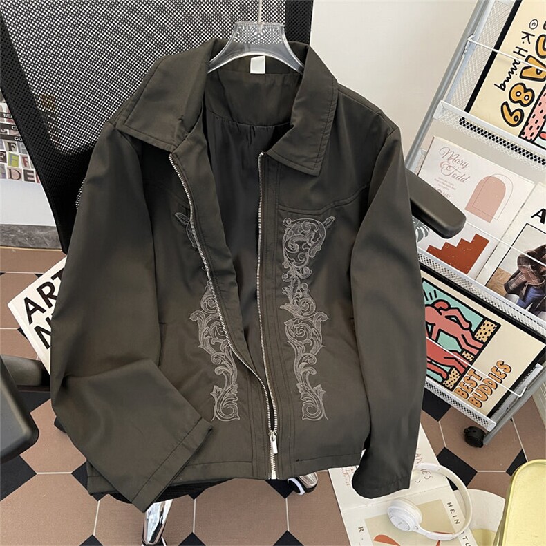 2025新款雕花刺绣夹克设计感工装外套潮牌情侣现货W8580-P66,男装夹克,星座512-4