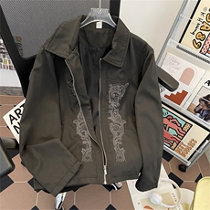 2025新款雕花刺绣夹克设计感工装外套潮牌情侣现货W8580-P66，男装夹克，星座512-4
