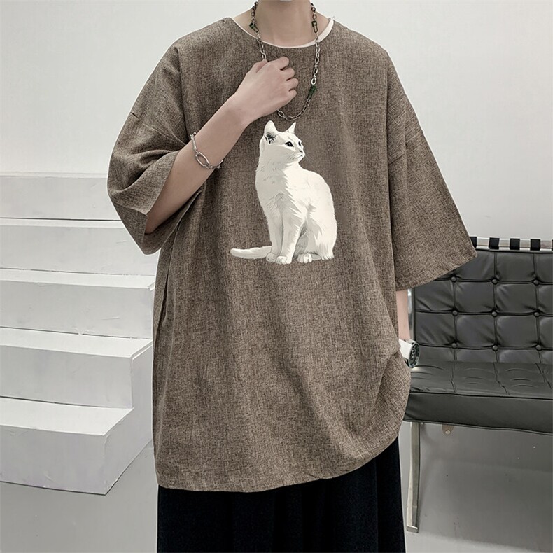 风复古亚麻短袖男棉麻t恤男半袖ZT71407-P35,男装T恤,电商A040