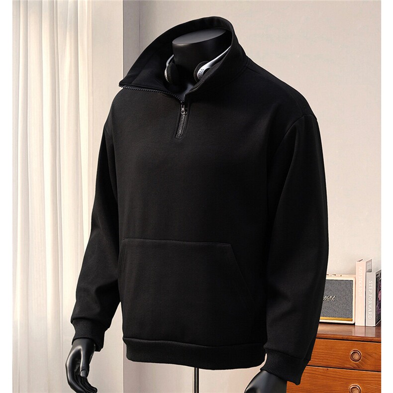 360克重磅冲锋衣内胆半拉链翻领POLO衫高领卫衣男WY77077P65控88，男装Polo衫，星座226-1