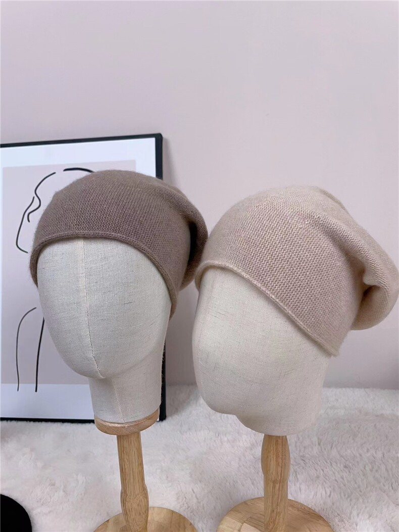 秋冬新款保暖羊绒帽时尚百搭简约堆堆帽女士潮流单品,饰品帽子,润匹羊绒