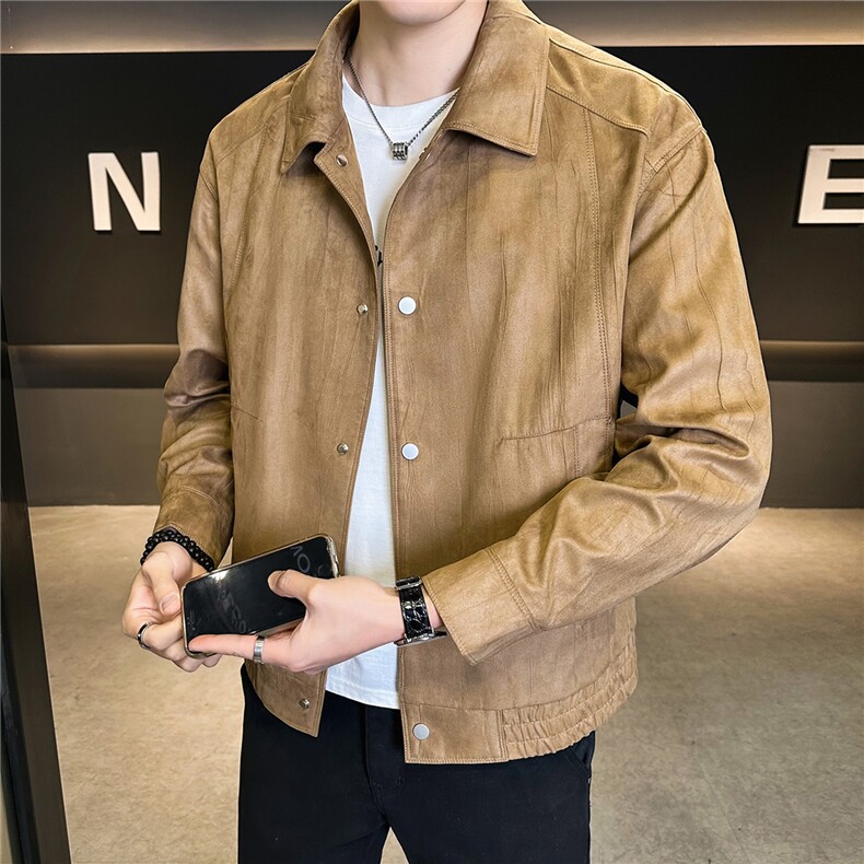 2026新款春季高级感麂皮绒男士外套夹克A313-8998-P145198,男装夹克,电商A313