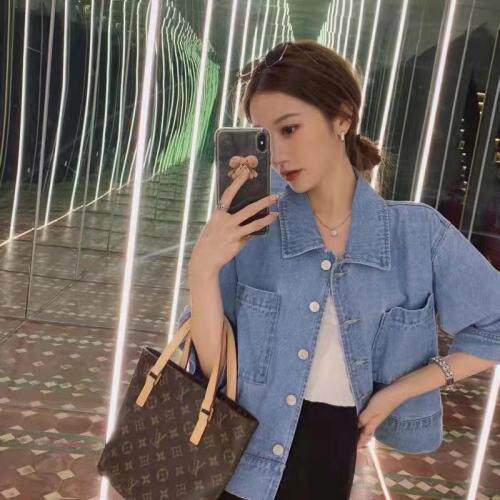 韩系牛仔短上衣，女装，LMNC