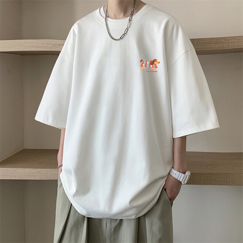 230g重磅纯棉短袖t恤男大码半袖半截袖 DX17438-P20图片