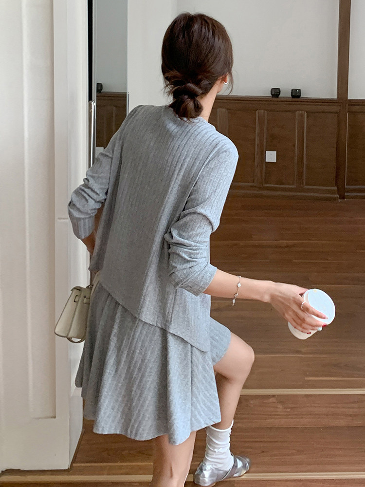 显瘦宽松针织薄款圆领休闲长袖毛针织衫辣妈秋冬打底大码春秋显瘦,女装套装/套裙,浙宝305