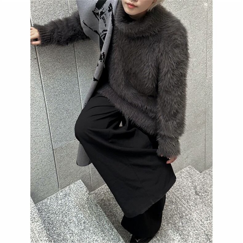 水貂毛绒高领毛衣男冬季慵懒风高级感针织衫MY232-P60,男装针织衫/毛衣,星座308B-2