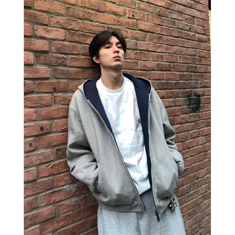 双拉链连帽卫衣外套男春秋痞帅休闲外套加厚撞色情侣开衫WF03,男装卫衣,星座1116A（原606A-3）