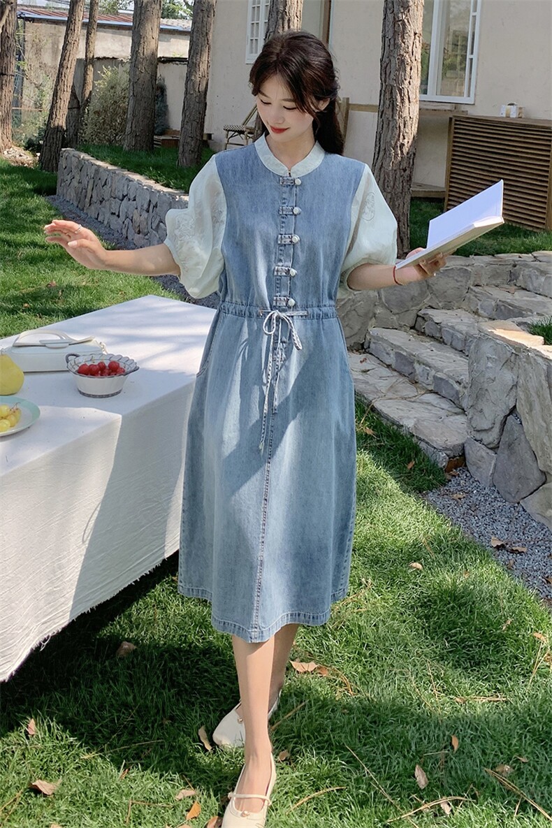 夏季牛仔连衣裙中长款女,女装连衣裙,浙宝069