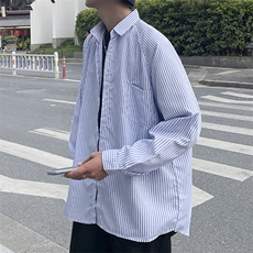 衬衫男韩版潮流条纹百搭2025秋季新款ins宽松百搭外套CY1236-P30，男装衬衫，星座412-3