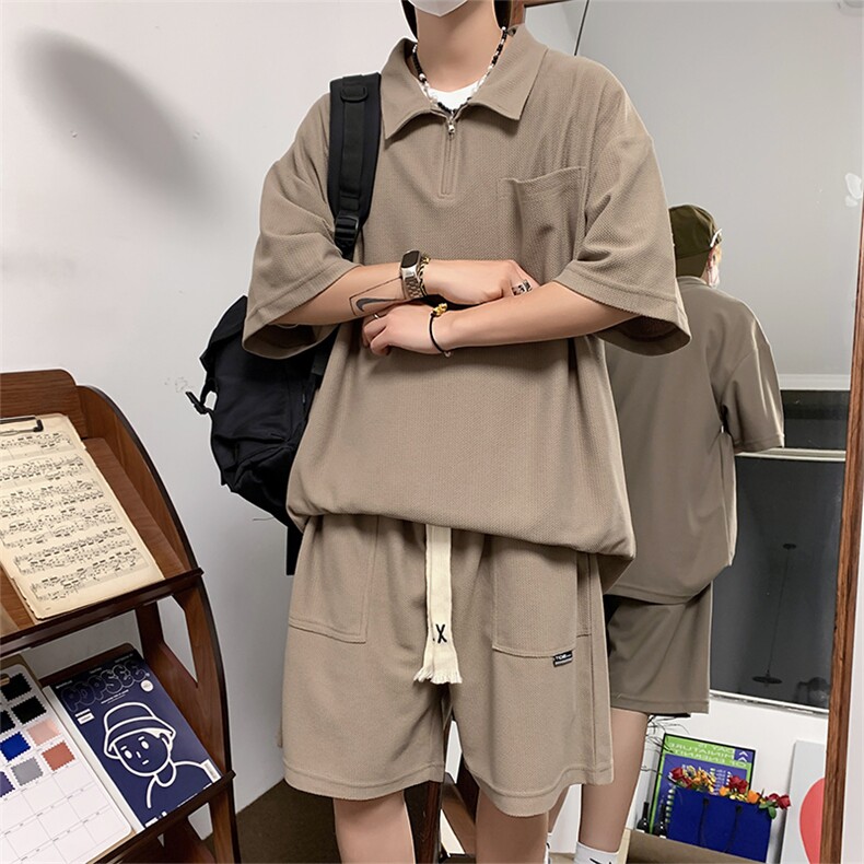 短袖polo衫短裤套装情侣运动服 TZ307P75 控98图片