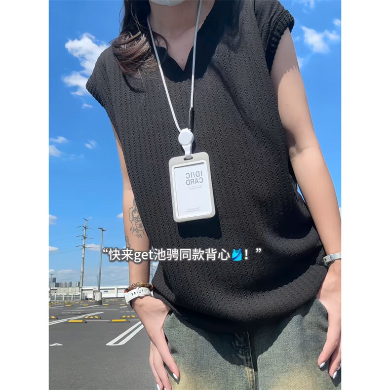 XZ809A/BXXX02/特P14不缺货肌理感美式V领坎肩背心T恤，男装背心/马甲，星座809A(原222-1)