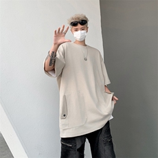 C391-P322024新款简约百搭半袖t恤日系宽松bf口袋短袖男现货，男装T恤，星座512-6