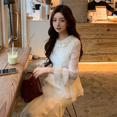 蕾丝重工上衣绣花半裙套装女春季新款两件套193A-828P220K300，女装连衣裙，浙宝193A