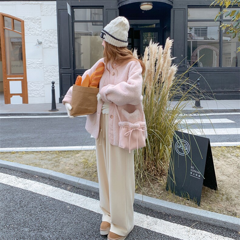 新品25冬皮毛一体配包包外套棉服5561-P205-K308,女装棉衣/棉服,2C305