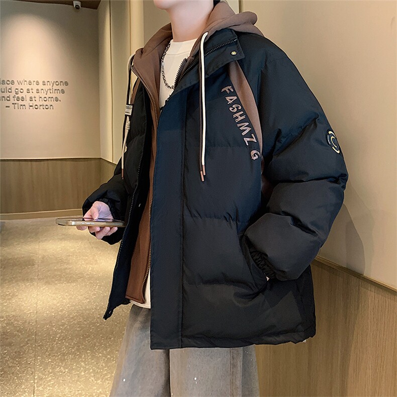 冬季宽松/假两件休闲外套潮加厚棉衣XZ102B-1M8007-P125,男装棉衣,星座102B-1