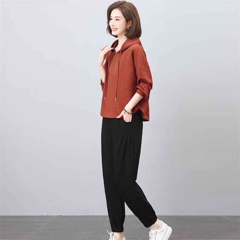 连帽卫衣女2025春秋新款时尚洋气爆款女装外套减龄宽松休闲上衣潮,女装套装/套裙,璐依舞
