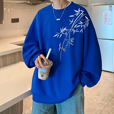 5XL华夫格卫衣男大码胖子圆领长袖t恤HW76393-P30加绒款-P40，男装卫衣，电商A040