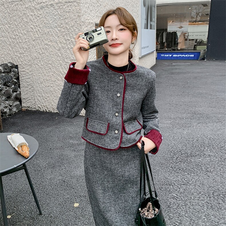 秋冬新款羽绒小香风套装2C317A-8831-P235-K335图片