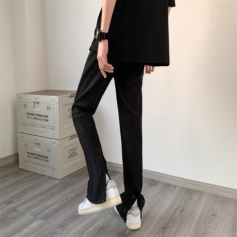 现货夏季高街vibe开叉排扣高级感休闲裤男修身西裤女KK344-P55,男装西裤,星座205