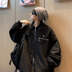 美式复古潮牌工装飞行员夹克男高街宽松休闲棒球服外套CJ109-p62，男装夹克，星座1008