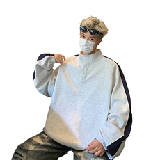 量大优供视频拼接排扣圆领长袖卫衣男XH82-特p30，男装卫衣，电商B367