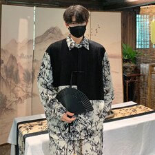 2026新中式长袖套装TZ88797P90衬衫CS88799P45控78裤子88798P45控，男装衬衫，星座227-7