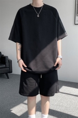 现货TZ776-特P50控88曼巴棉圆领大码短袖短裤T恤运动套装，男装牛仔裤，电商A059