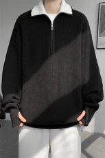 8XL-M立领半拉链毛衣男大码慵懒风宽松日系针织衫外套MY19002P78，男装针织衫/毛衣，电商B312