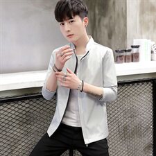 秋季外套男韩版潮修身帅气立领夹克休闲上衣棒球服J，男装夹克，星座509