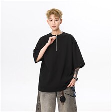 现货夏新重磅亨利领肌理感短袖T恤宽松潮流男513DT3537P33，男装T恤，星座513