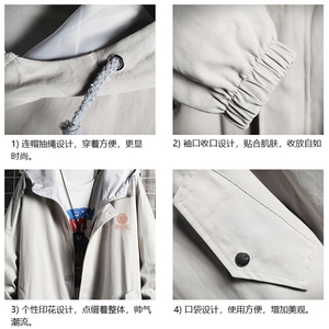 JK41237-P85 纯棉连帽夹克男士大码工装夹克男 网格图片