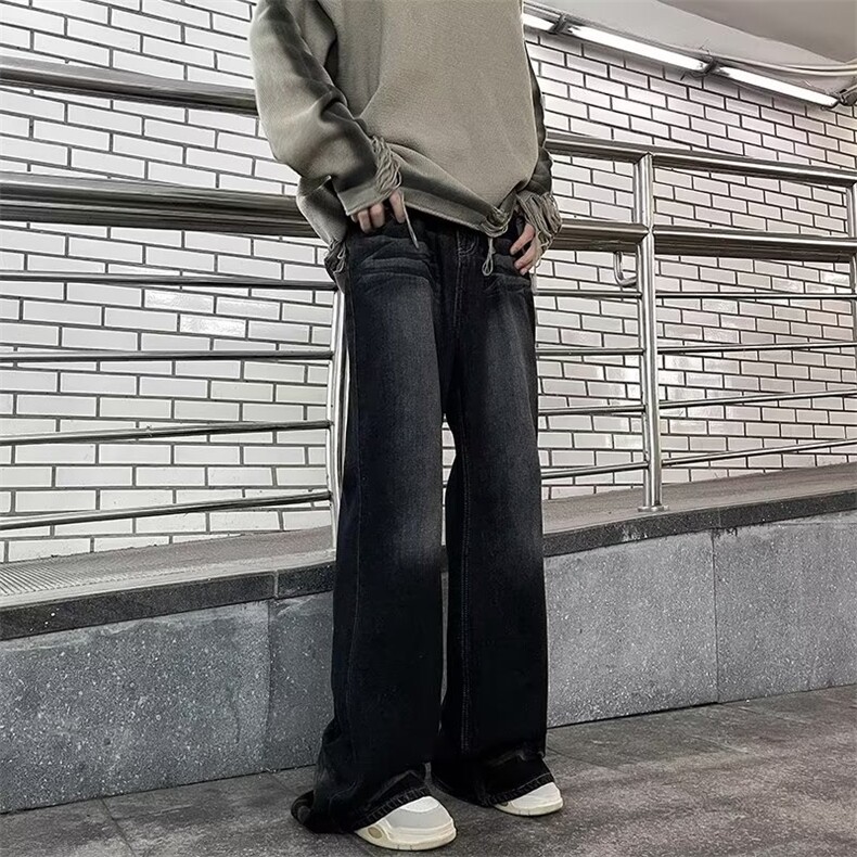 美式高街ins水洗复古牛仔裤男款潮牌宽松直简vibe长裤KT03-P48,男装牛仔裤,星座1109-3