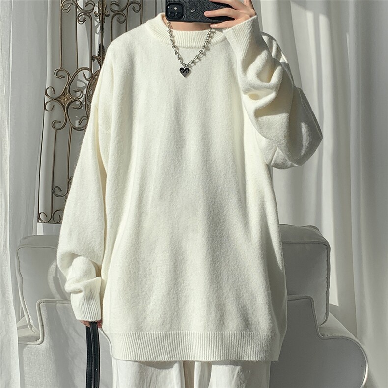 1港风宽松中性情侣潮流纯色大码M-5XL毛衣男外套7979P45加绒P55，男装针织衫/毛衣，星座226-2