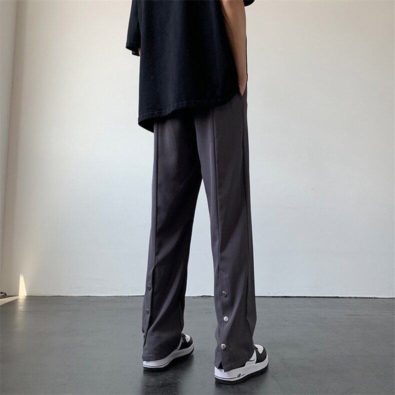 美式高街小直角后脚跟排扣西裤直筒休闲裤XZ211-1-K2316-P50图片