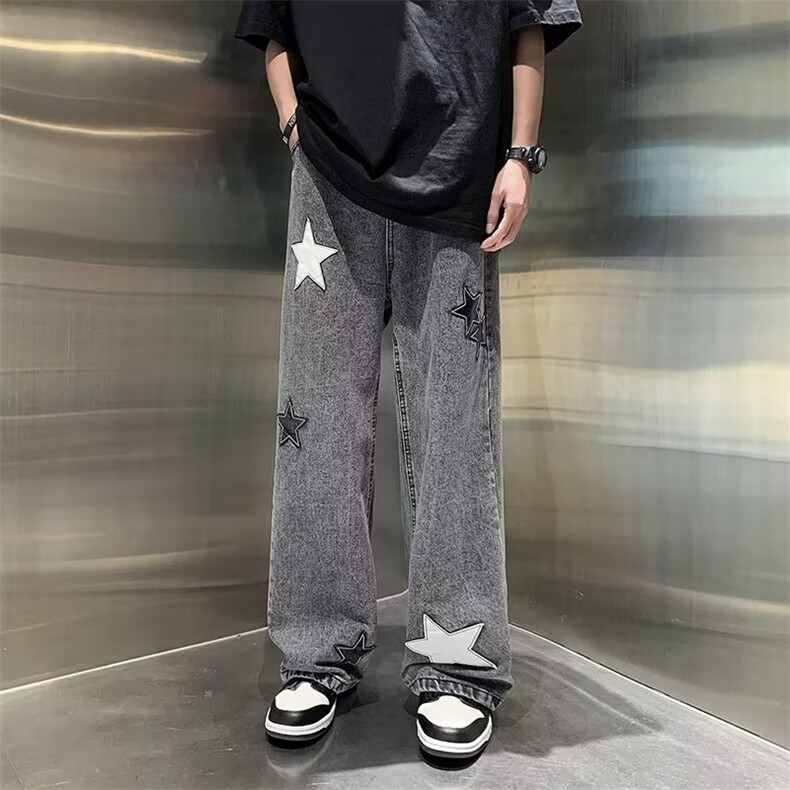 潮流潮男牛仔裤时尚百搭做旧春秋青春流行新款宽松长裤K101-2/P50,男装牛仔裤,星座506