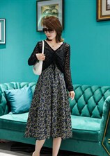 秋装两件套连衣裙，女装连衣裙，雪飞诗