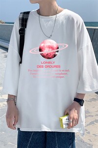 Q11184-P30 春夏季七分袖t恤男大码五分袖男短袖中袖图片