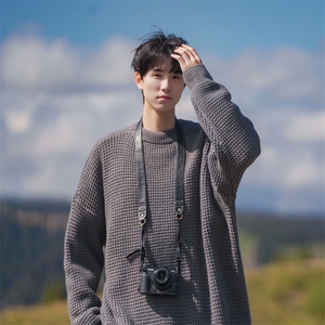 B299-M834 华夫格子粗针慵懒日系港风毛衣 P58X88（大货已入仓），男装针织衫/毛衣，电商B299-1